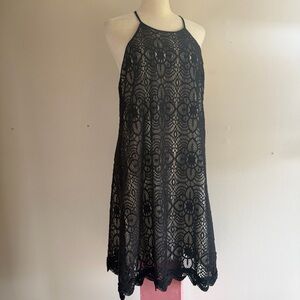 Elegant Black Lace Mini Dress